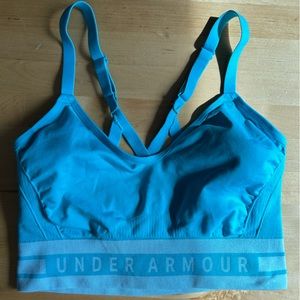 Large blue under armor compression sports bra
